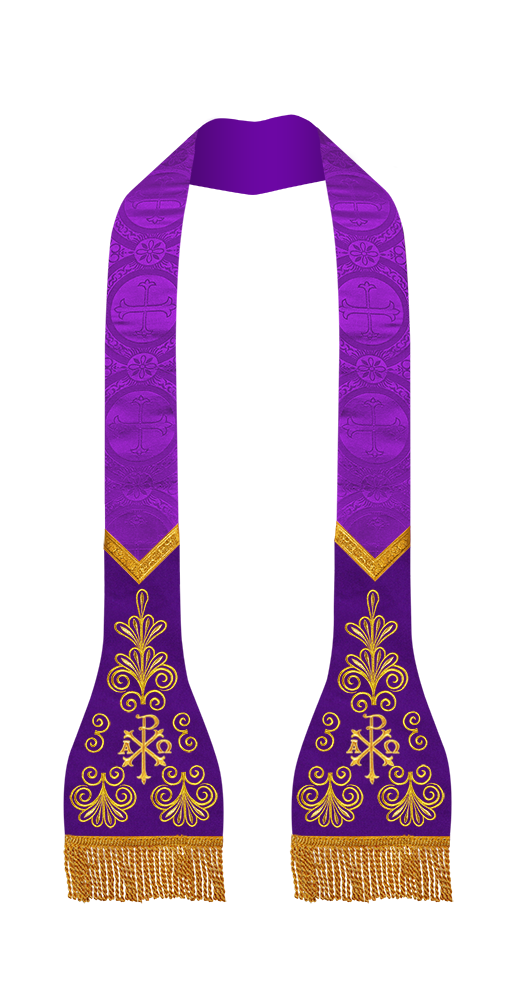 SET OF 4 ROMAN STOLE WITH LITURGICAL MOTIF