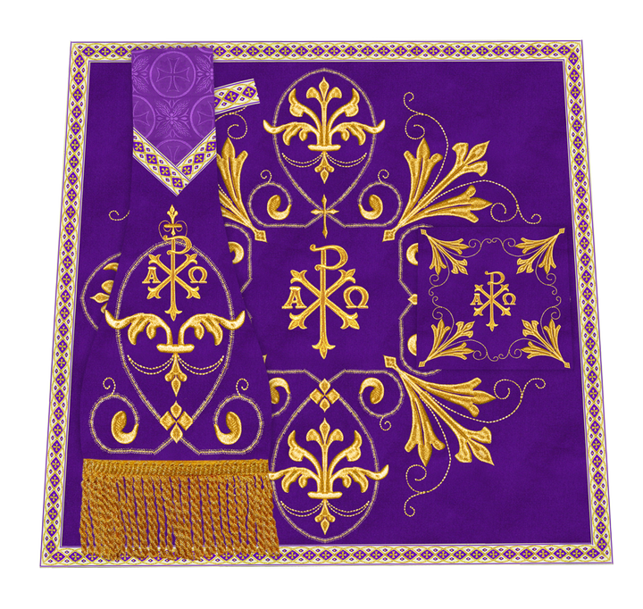 Embroidered Liturgical Church Altar Cloth with Spiritual Motif