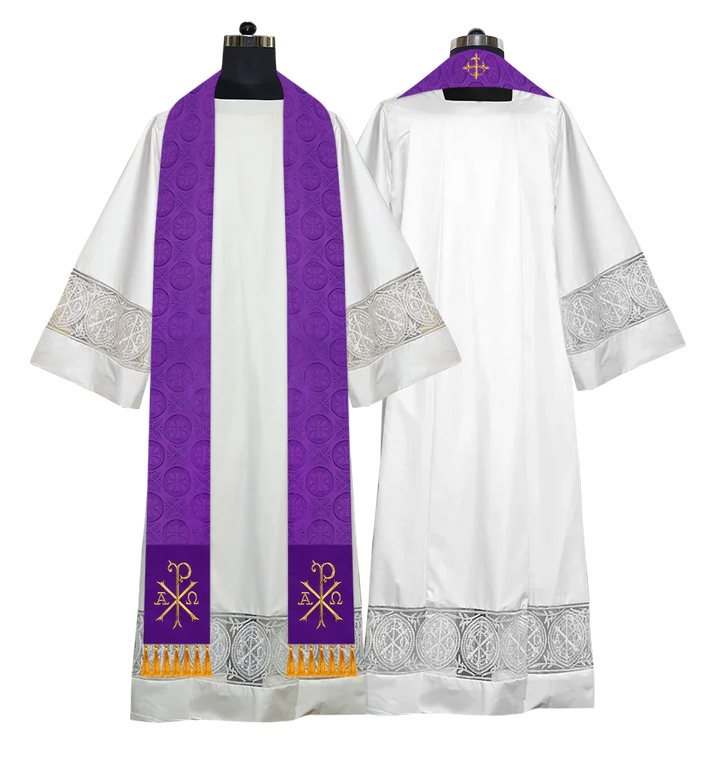 Ordination Stole with Embroidered Spiritual Motif