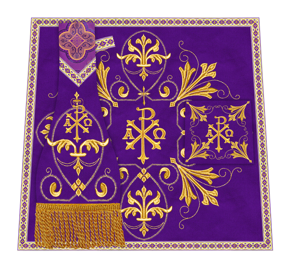 Roman Chasuble Vestment Enhanced With Orphrey and Trims