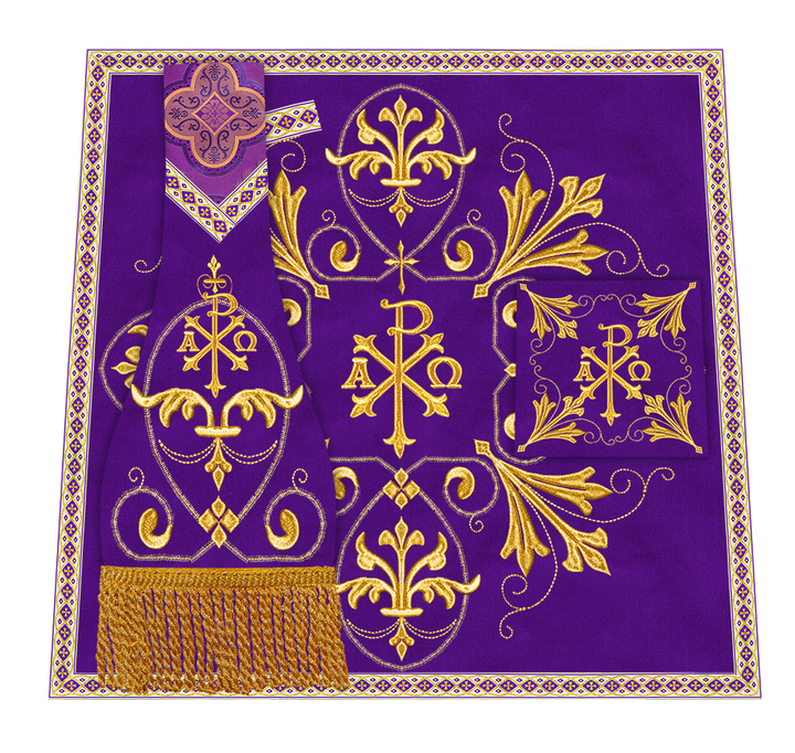 Roman Chasuble Vestment Enhanced With Orphrey and Trims