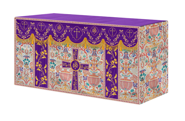 Tapestry Altar Cloth Adorned with Intricate Embroidery