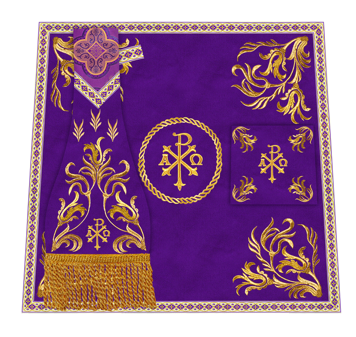 Roman Chasuble Vestment With Woven Braids and Trims