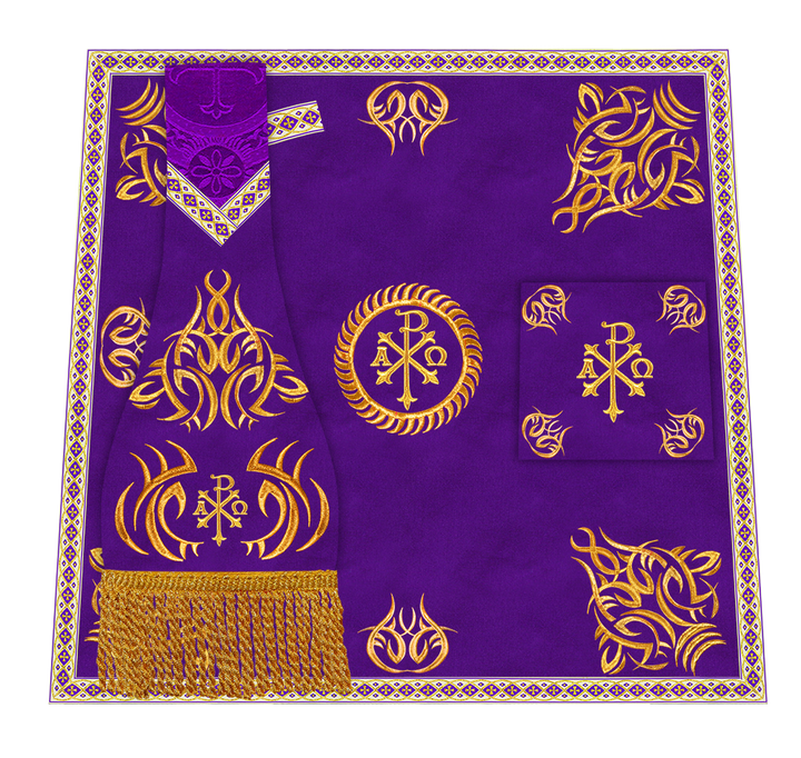 Borromean Chasuble Vestment With Braided Orphrey and Trims