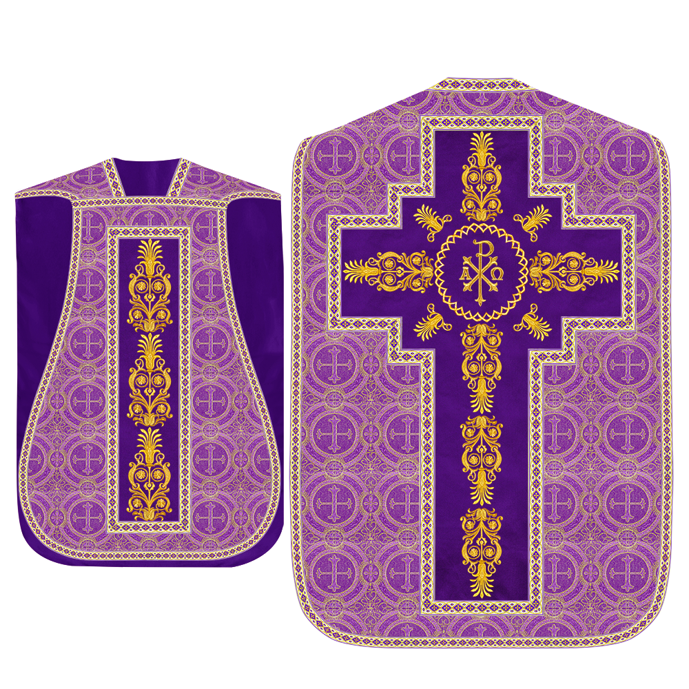 Roman Chasuble Vestments Adorned With Trims