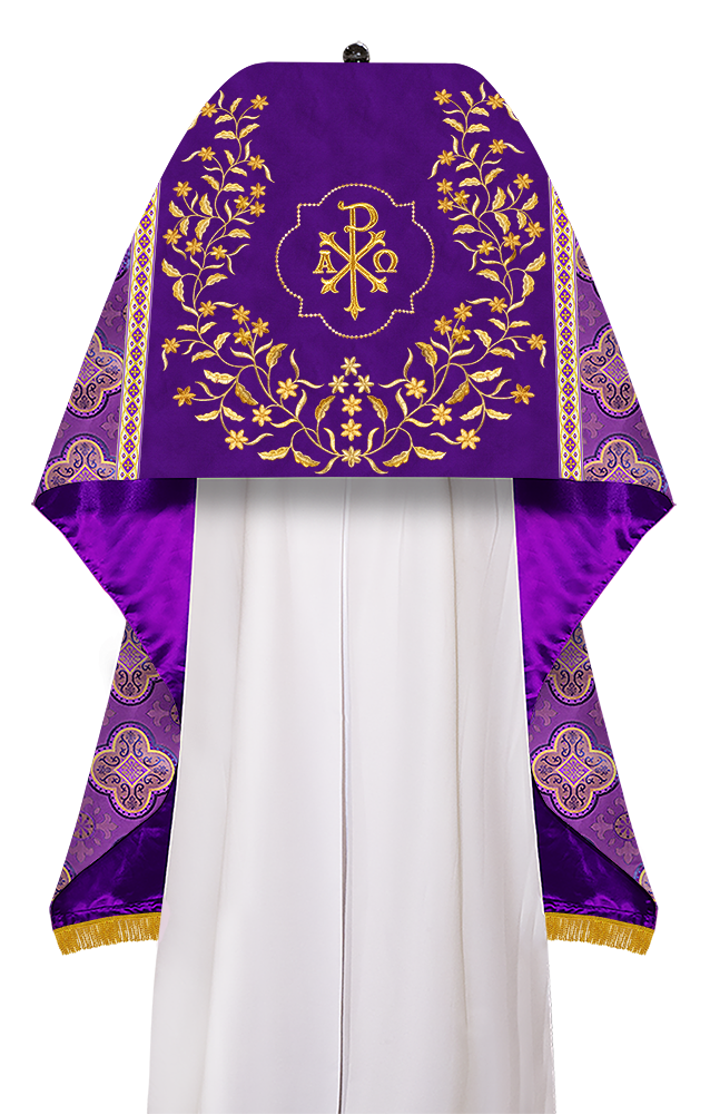 Humeral Veil Vestment with Floral Embroidered Trims