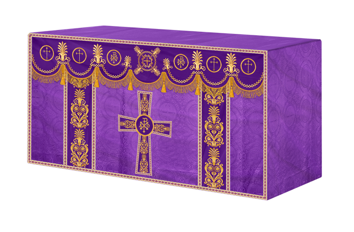 Altar Cloth with Embroidered Motif and Trims