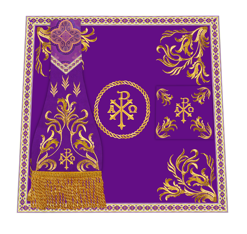 Liturgical Borromean Chasuble With Detailed Embroidery and Trims