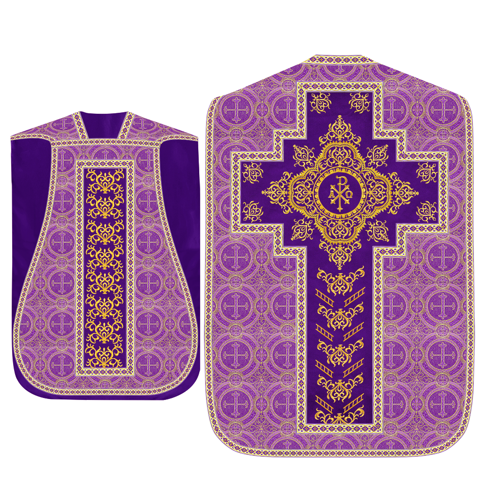 Traditional Fiddleback Vestment With Motifs and Trims