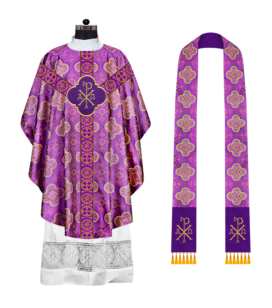 Gothic Chasuble Vestment with Y type braided orphrey