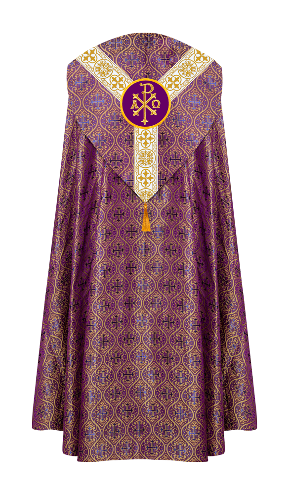 Liturgical Gothic Cope with Intricate Y type Orphrey