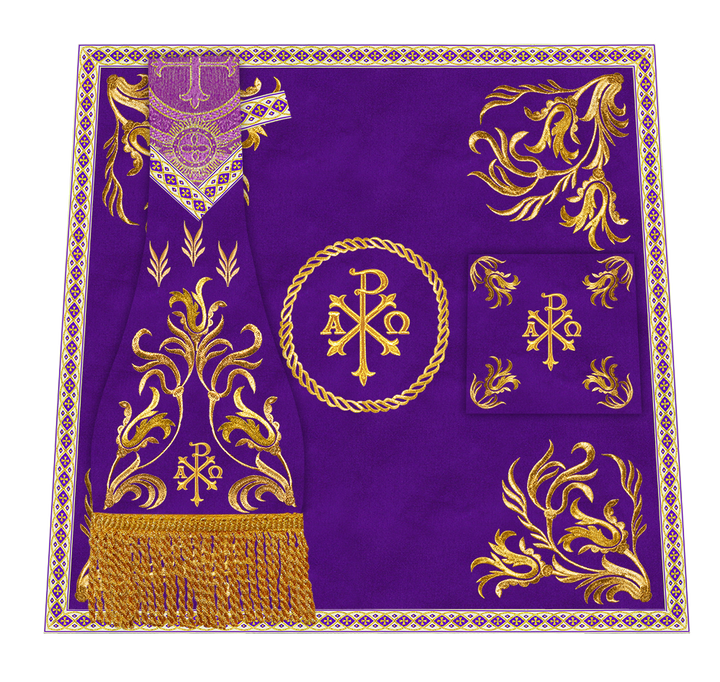 Roman Chasuble Vestment With Woven Braids and Trims