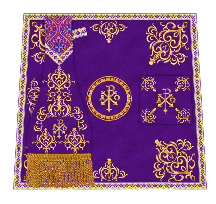 Traditional Fiddleback Vestment With Motifs and Trims