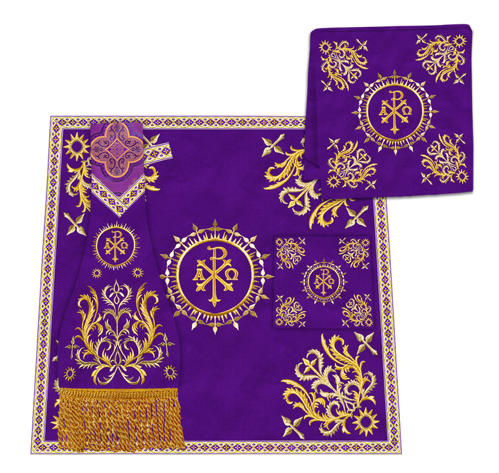 Gothic Chasuble Vestments With Braided Orphrey and trims