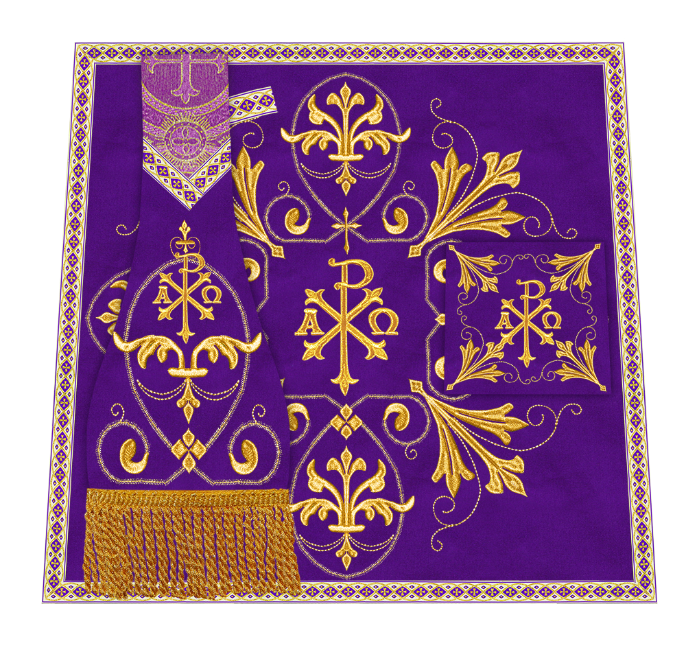 Roman Chasuble Vestment Enhanced With Orphrey and Trims