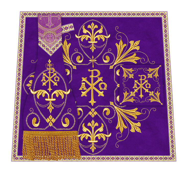 Roman Chasuble Vestment Enhanced With Orphrey and Trims