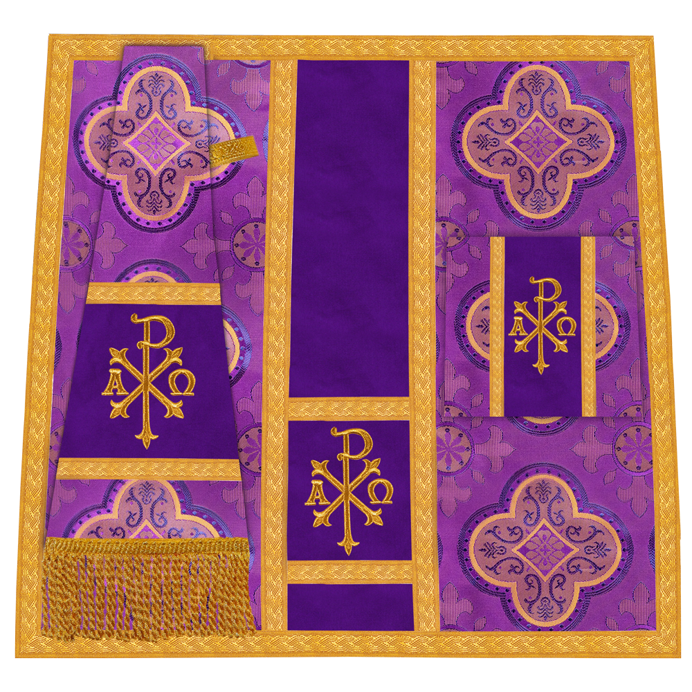 Roman Fiddleback Vestment with Motifs and Braided Trims