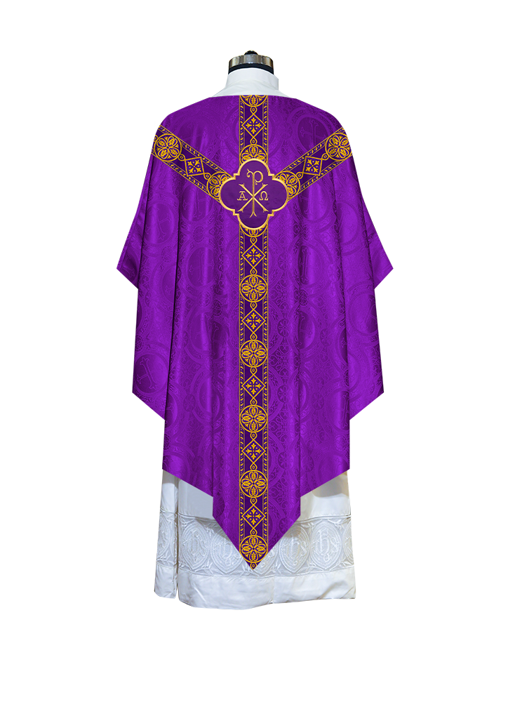 Pugin Chasuble with Braided Lace Orphrey