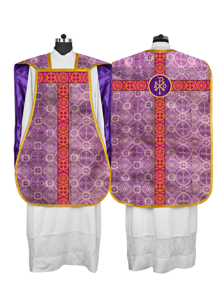 Catholic Roman Chasuble with Ornate Orphrey
