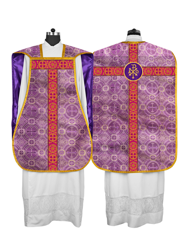 Catholic Roman Chasuble with Ornate Orphrey
