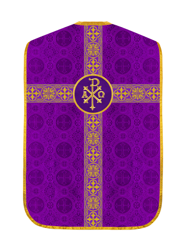 Fiddleback Vestment with Motif and woven Braided Trims