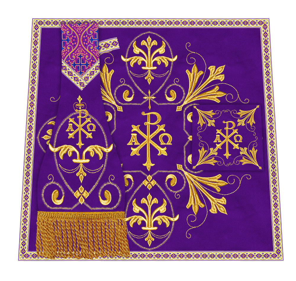 Roman Chasuble Vestment Enhanced With Orphrey and Trims