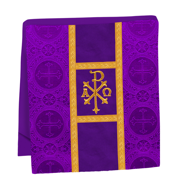 Fiddleback Vestment with Motif and woven Braided Trims