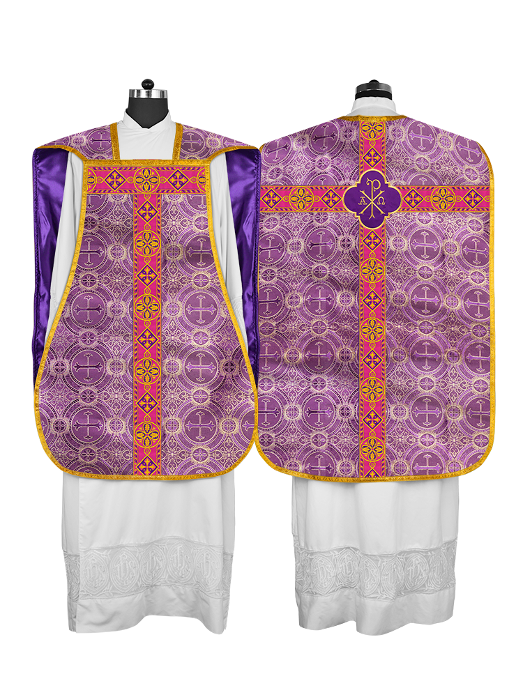 Casulla romana con trenzas tejidas