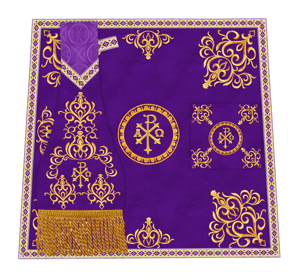 Liturgical Mass Set with Ornate Embroidery and Motif