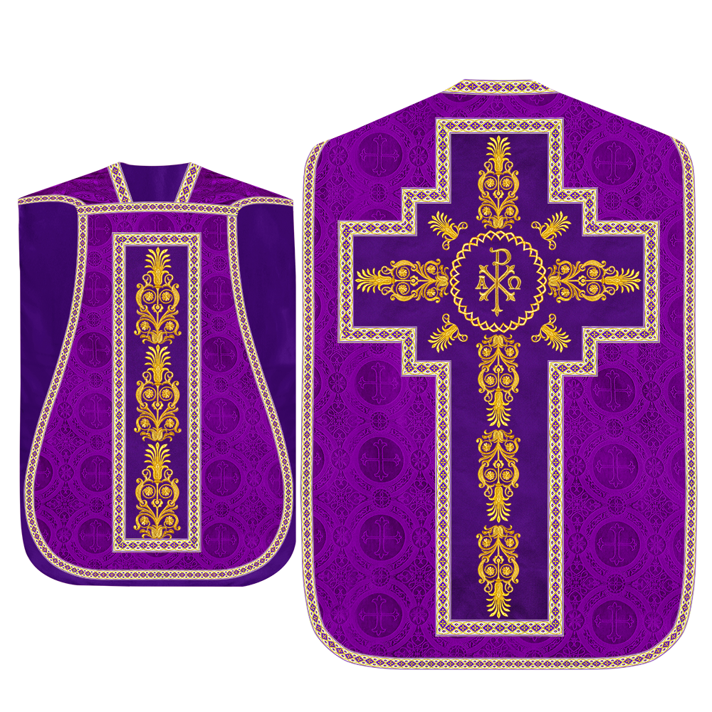 Roman Chasuble Vestments Adorned With Trims