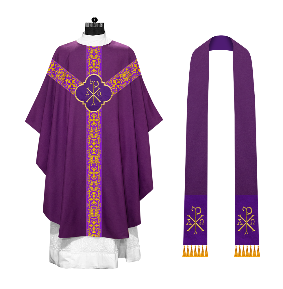 Gothic Chasuble with Ornate Braided Trims