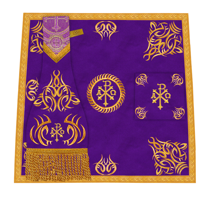 Set of four Fiddleback vestment with stole