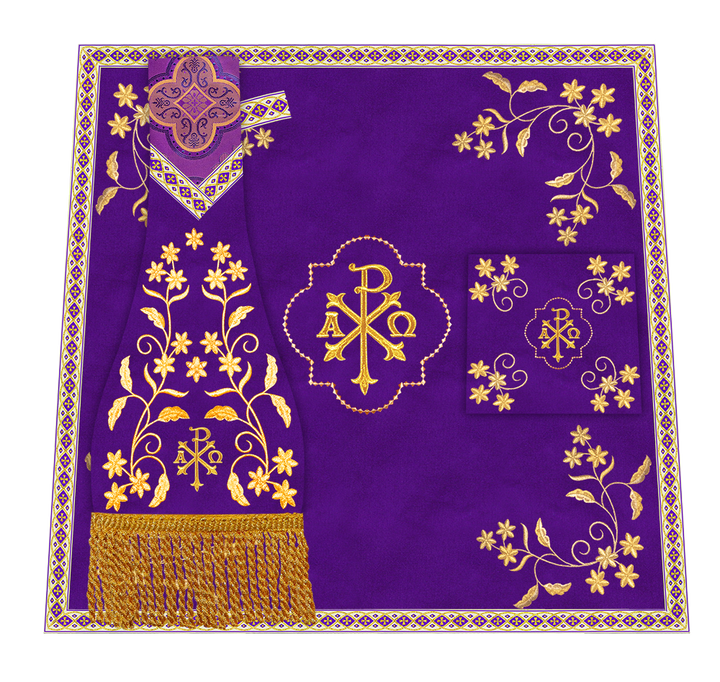 Borromean Chasuble Vestment Ornated With Floral Design and Trims