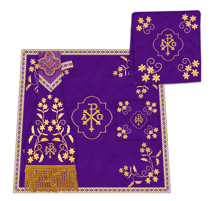 Gothic Chasuble Vestments With Floral Design and Trims