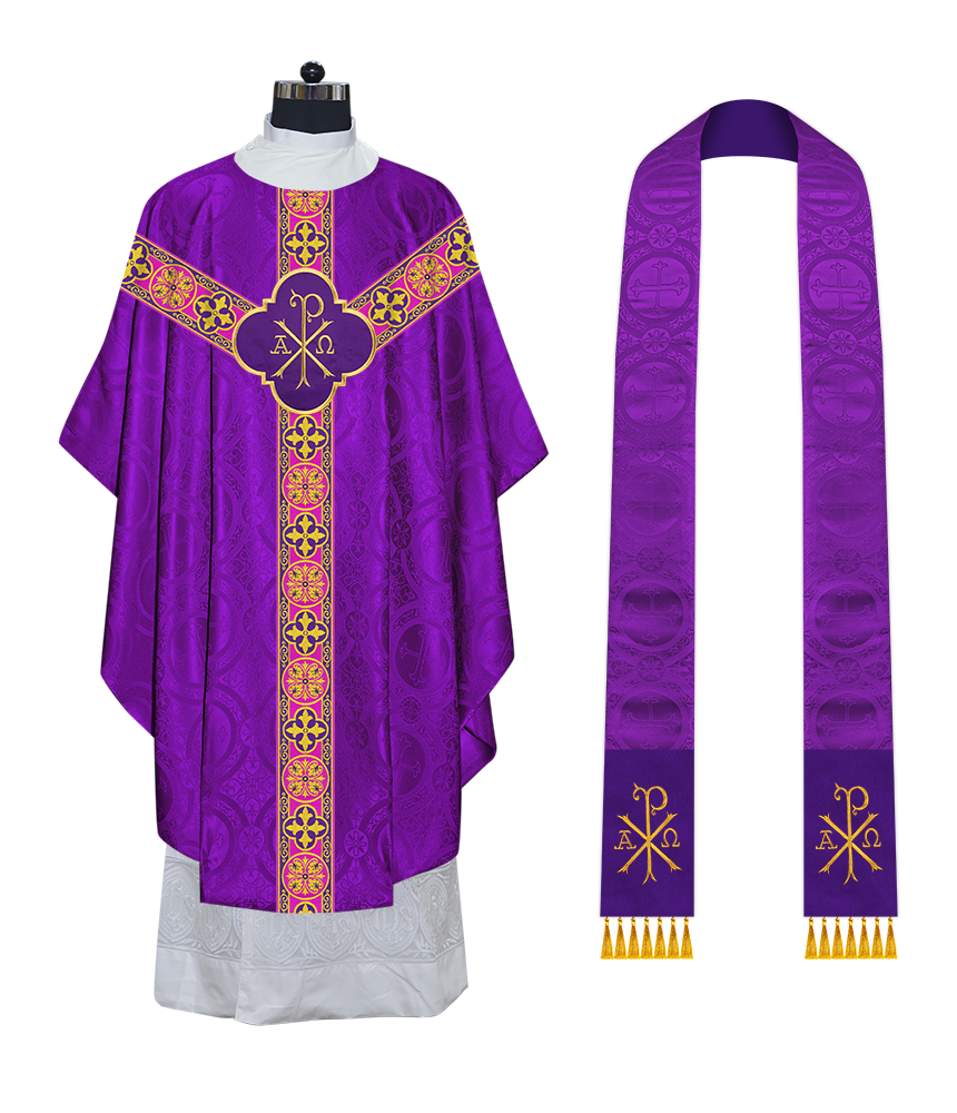 Gothic Chasuble with Cross Braided Trims