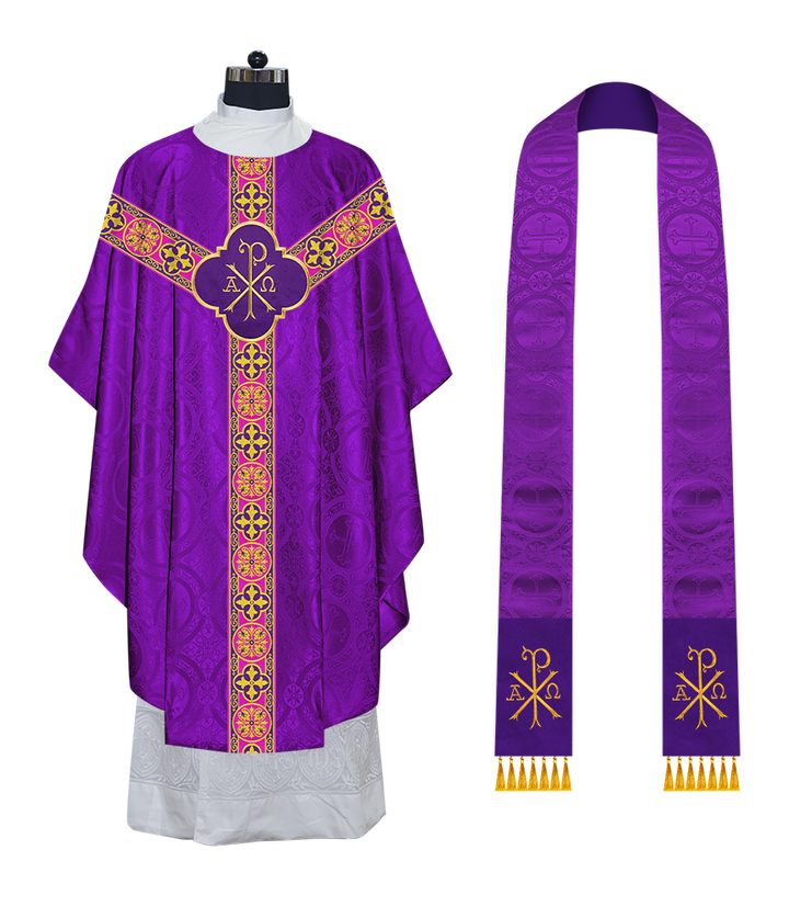 Gothic Chasuble with Cross Braided Trims