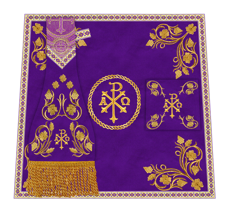 Set of Four Grapes Embroidery Roman Chasuble Vestments