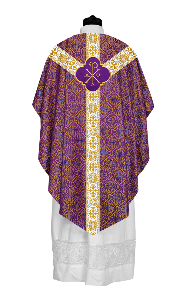 Pugin Chasuble with Intricate Embroidery and Orphrey Details