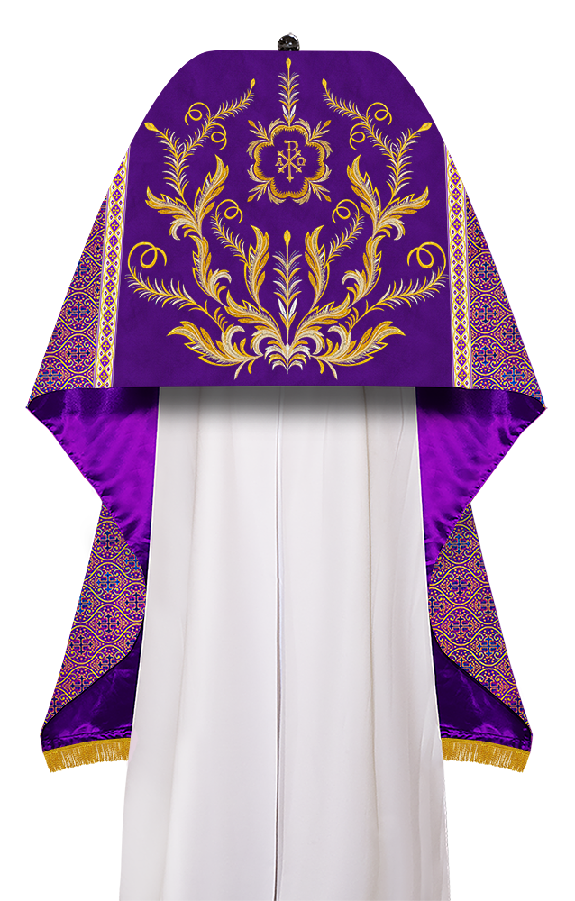 Humeral Veil Vestment with Ornate Embroidery Motif