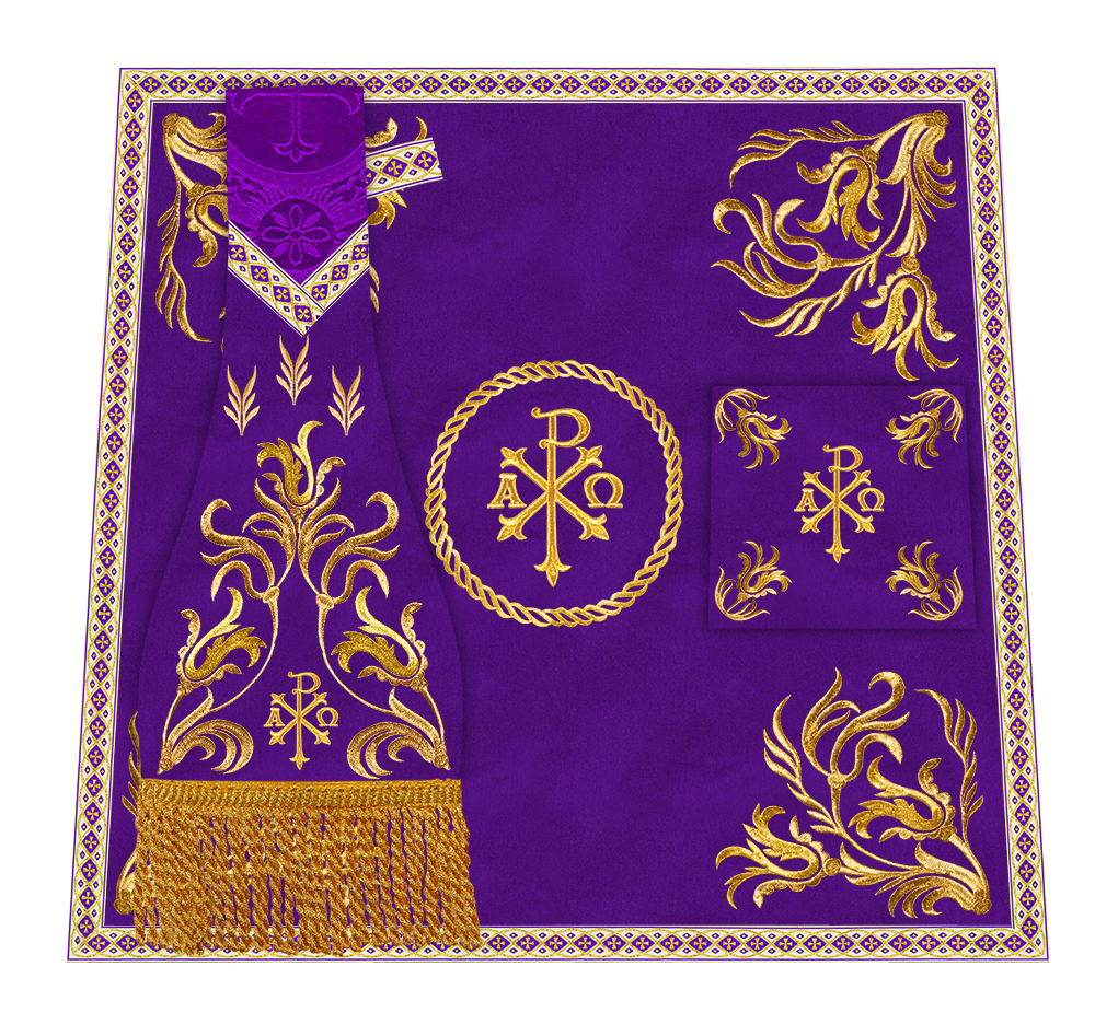 Set of Four Liturgical Embroidery Roman Chasubles