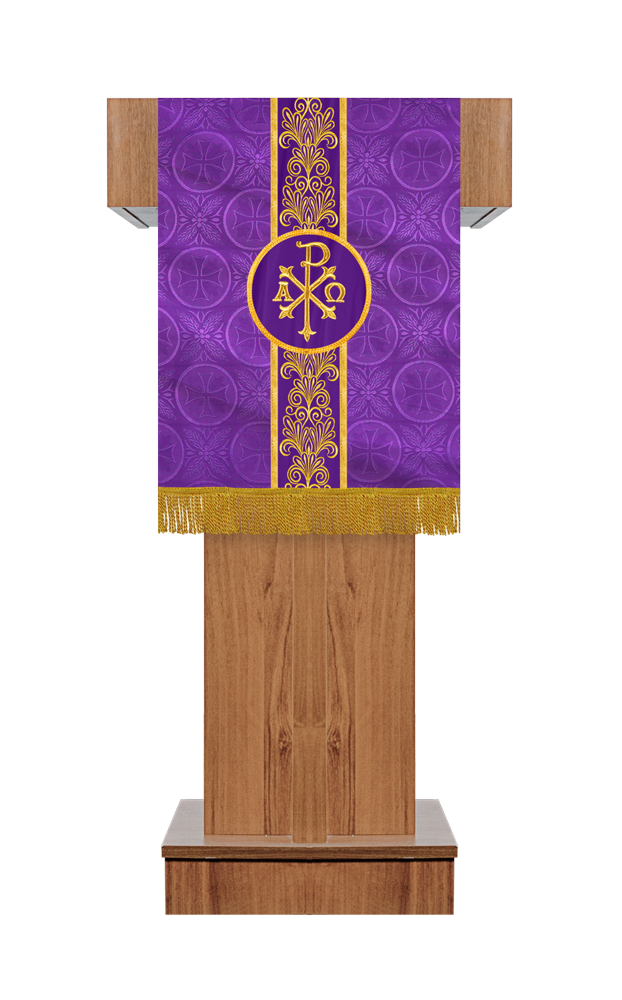 Premium Pulpit / Lectern Hanging with Embroidered Trims and Motif