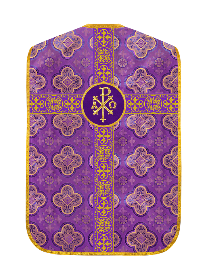 Fiddleback Vestment with Motif and woven Braided Trims