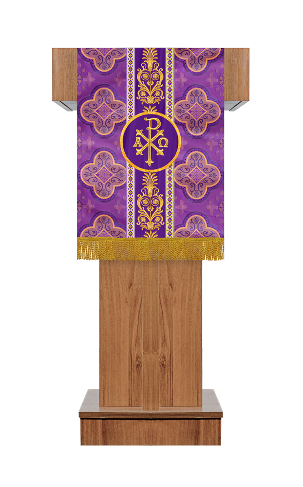 Pulpit/Lectern with Litugical Motif and Embroidery trims