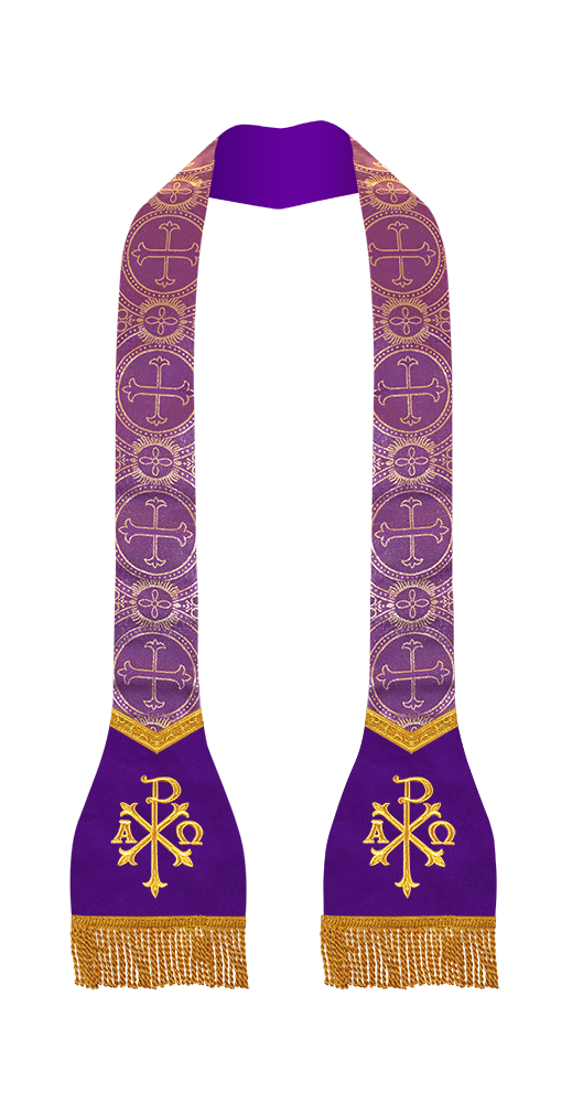 Spiritual Roman Stole with Embroidered Motif