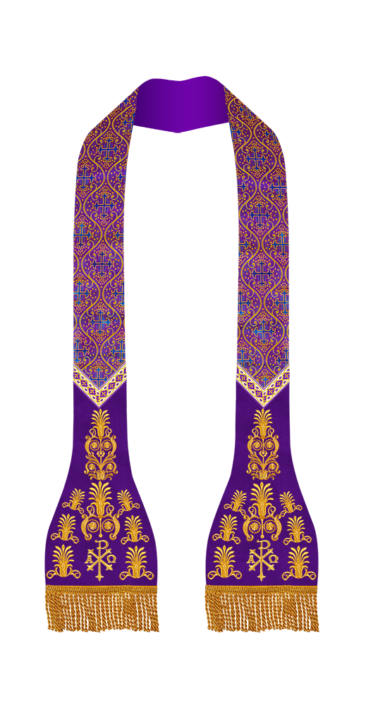 Embroidered Roman stole with Motif and trims