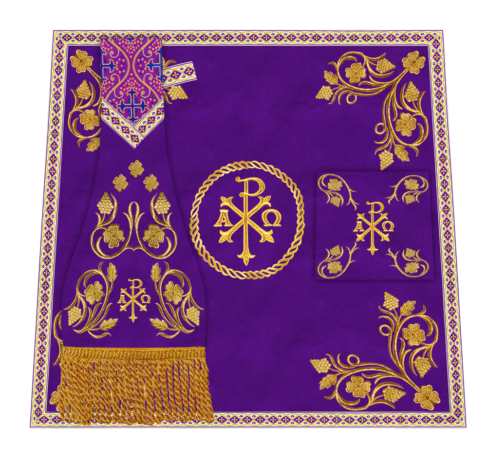 Set of Four Grapes Embroidery Roman Chasuble Vestments