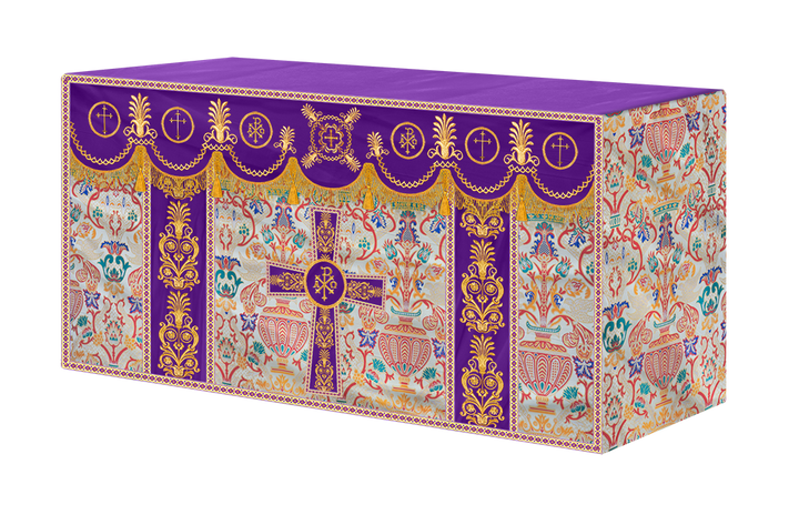 Coronation Tapestry Altar Table Cloth with Embroidered trims
