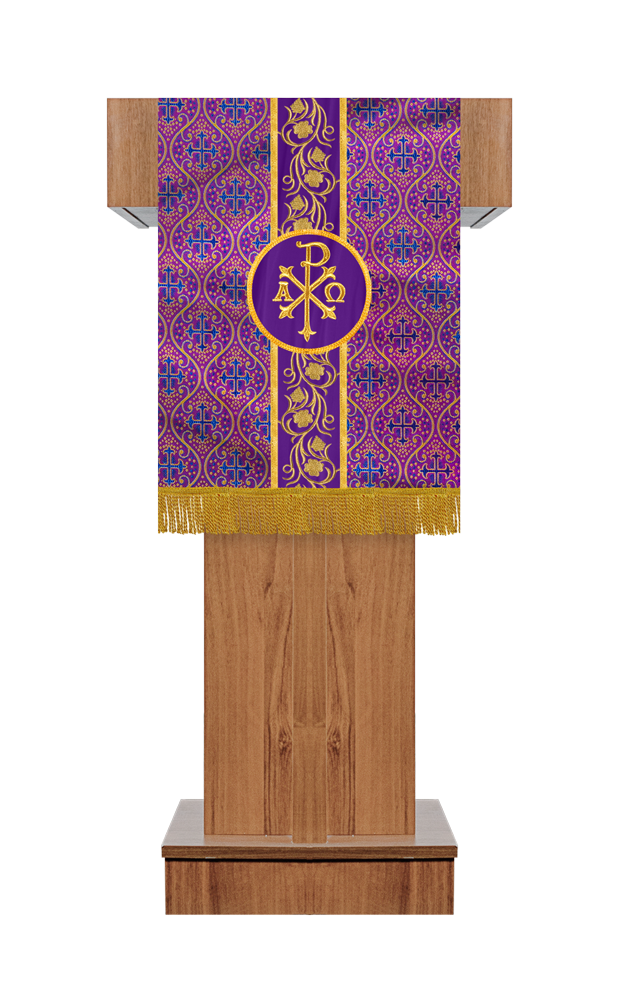 Pulpit/Lectern with Grapes Embroidery Trim
