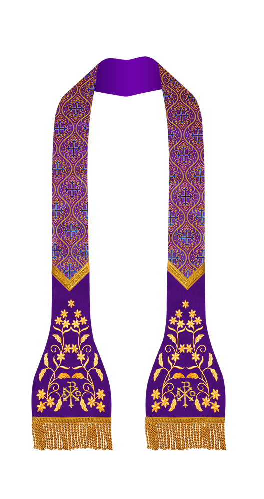 Set of 4 roman stole with floral design