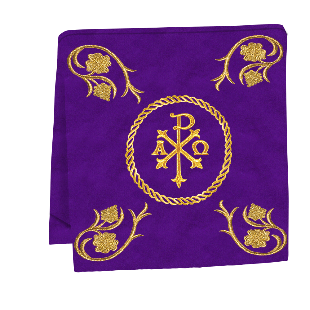 Embroidered Altar Cloth Embellished with Spiritual Motifs